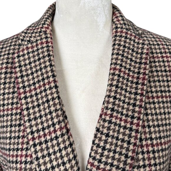 Charter Club long sleeve collared button down fully lined houndstooth blazer 4 - Picture 5 of 10